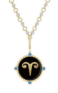 Aries with Aquamarine (March) Celestial Stories Pendant