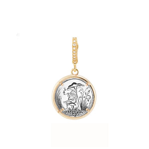 Frog under Toadstool Bespoke 14k Smooth Bezel