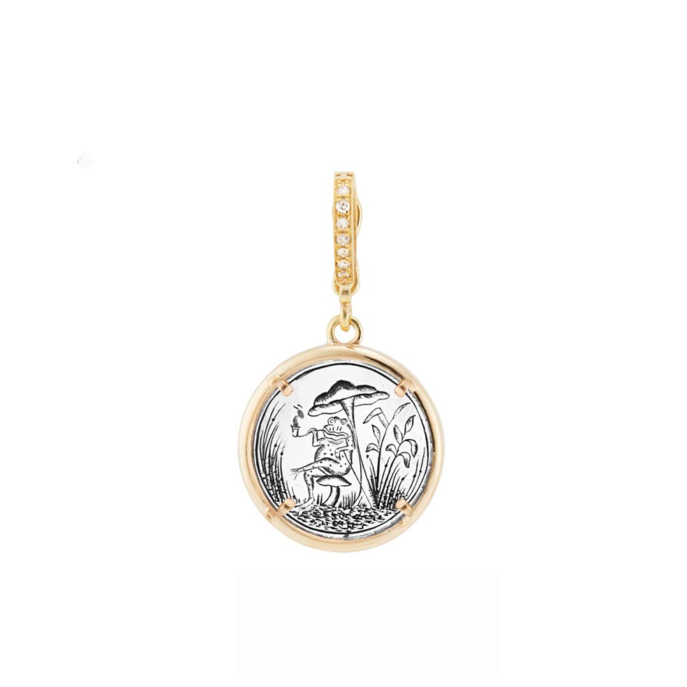 Frog under Toadstool Bespoke 14k Smooth Bezel