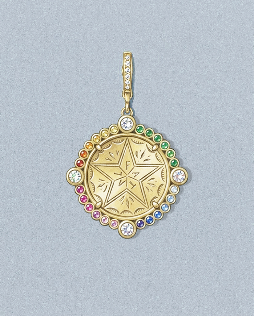 Star — gouache rendering of a one-of-a-kind antique love token piece by Heavenly Vices Fine Jewelry