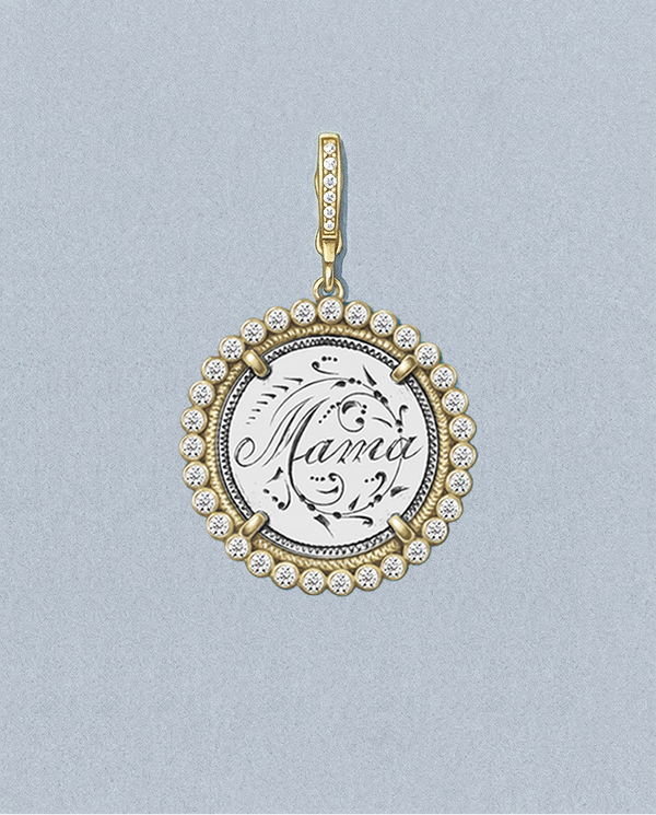 Mama — gouache rendering of a one-of-a-kind antique love token piece by Heavenly Vices Fine Jewelry