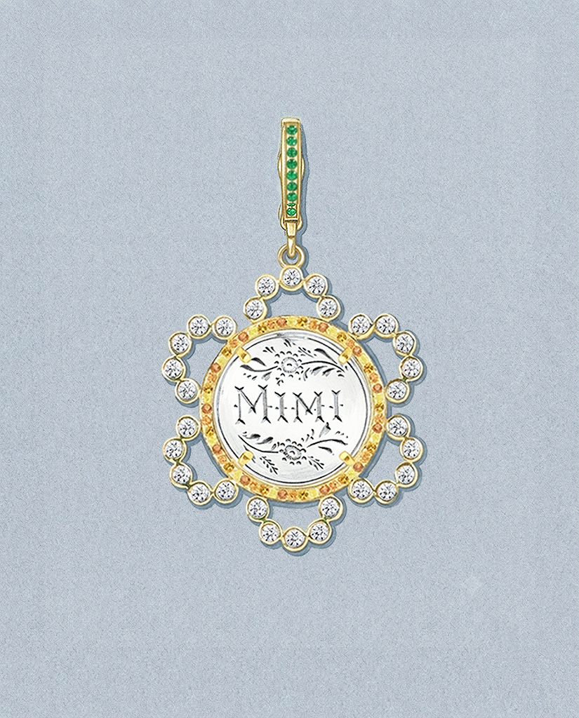 MIMI — gouache rendering of a one-of-a-kind antique love token piece by Heavenly Vices Fine Jewelry