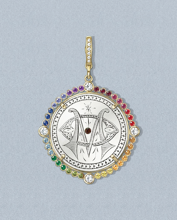 Eye of the Beholder — gouache rendering of a one-of-a-kind antique love token piece by Heavenly Vices Fine Jewelry
