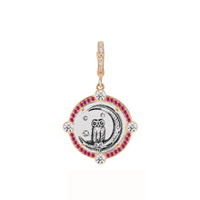 Owl and Crescent Moon in Relief Love Token