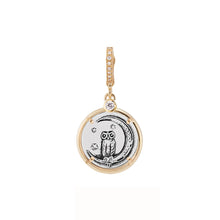 Owl and Crescent Moon in Relief Love Token