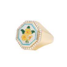 Enamel Primrose Signet Ring