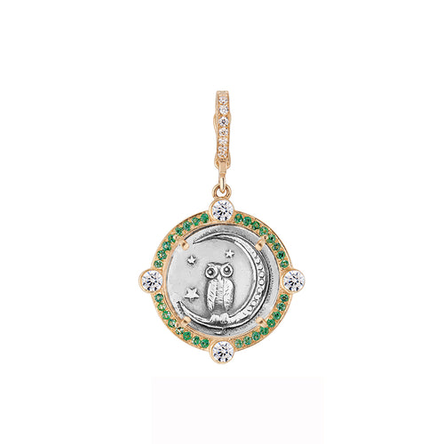 Pave Emerald with NSEW Diamond Bezel
