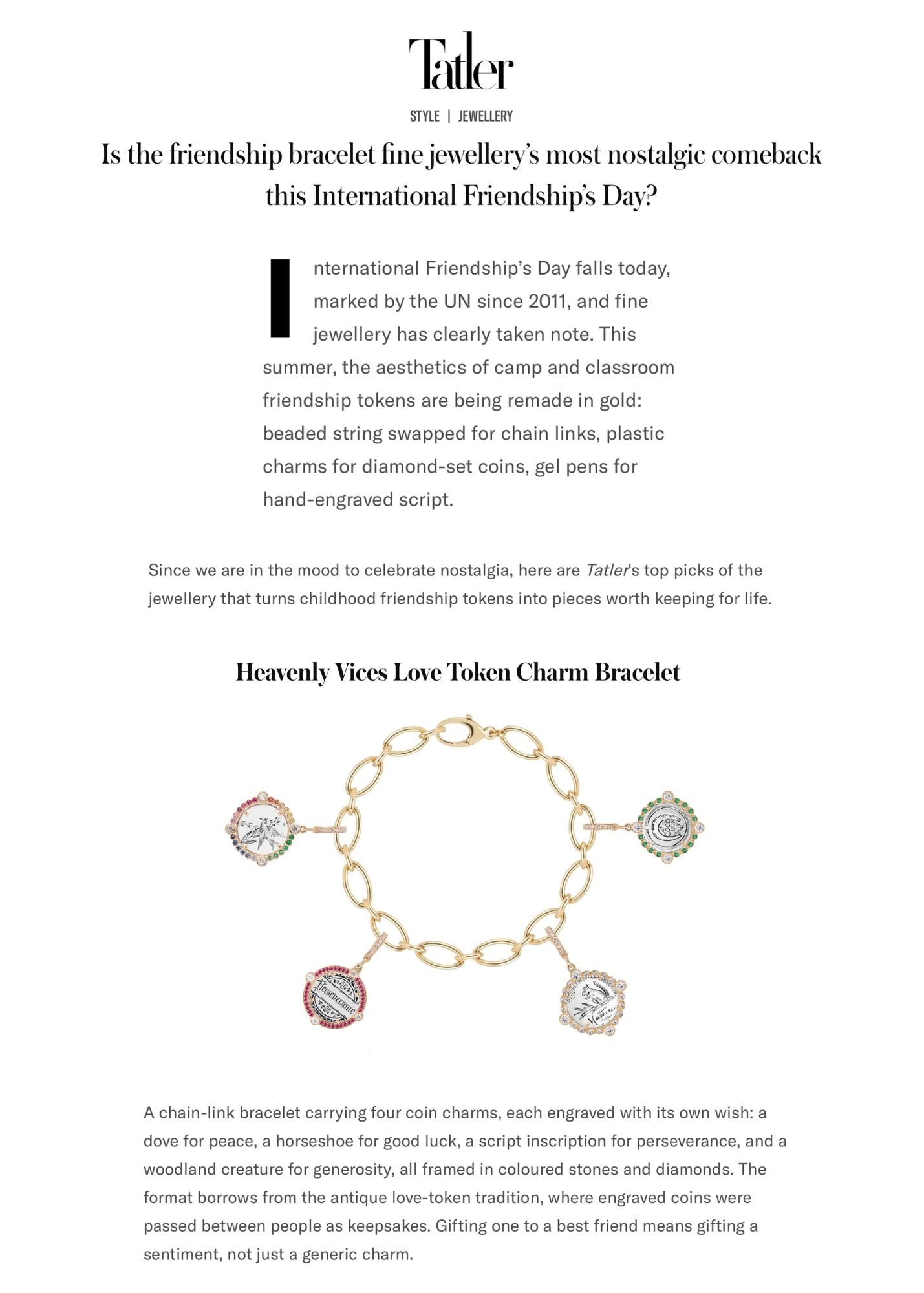 Tatler Asia: Is the friendship bracelet fine jewellery's most nostalgic comeback this International Friendship's Day?