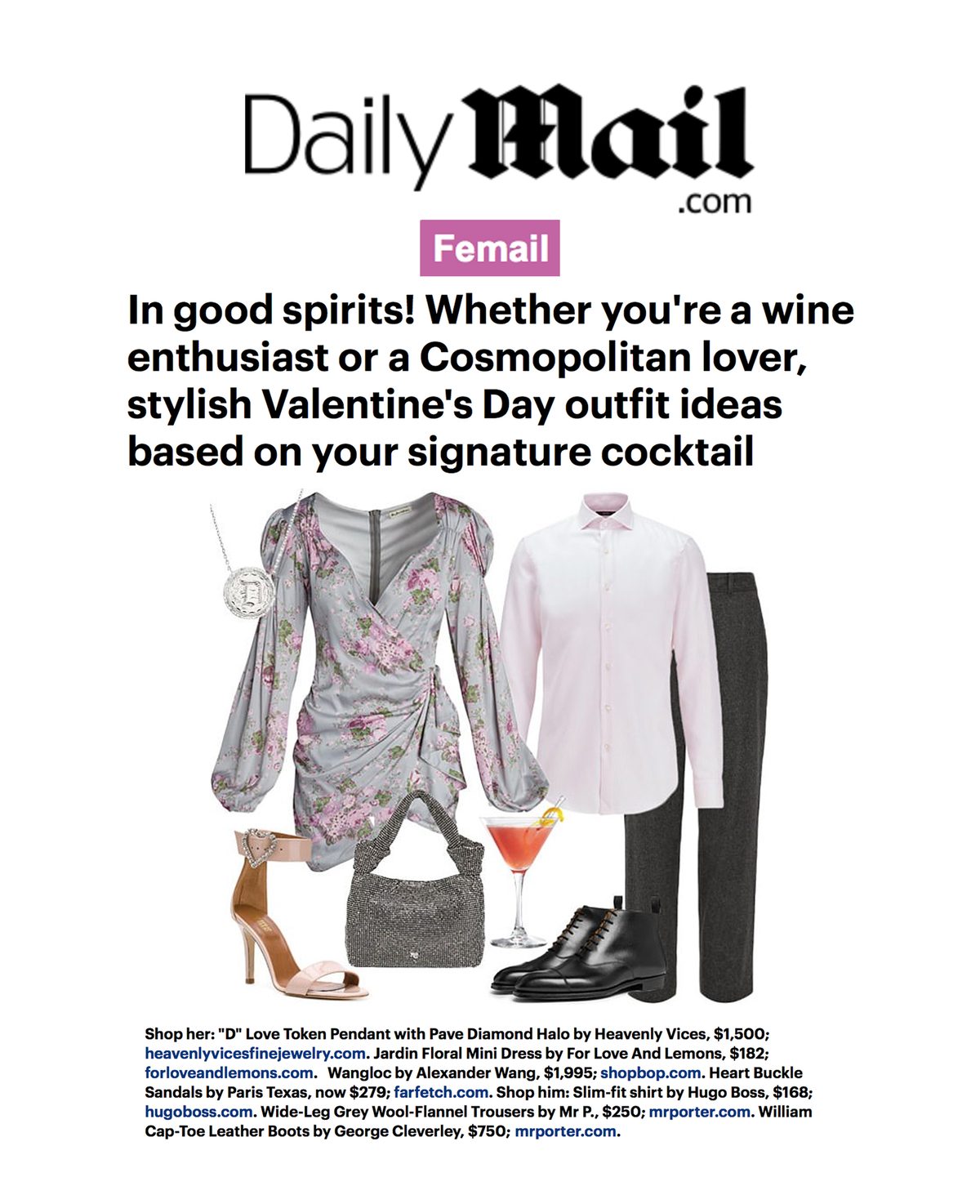 The Daily Mail: In good spirits! Whether you're a wine enthusiast or a Cosmopolitan lover, stylish Valentine's Day outfit ideas based on your signature cocktail