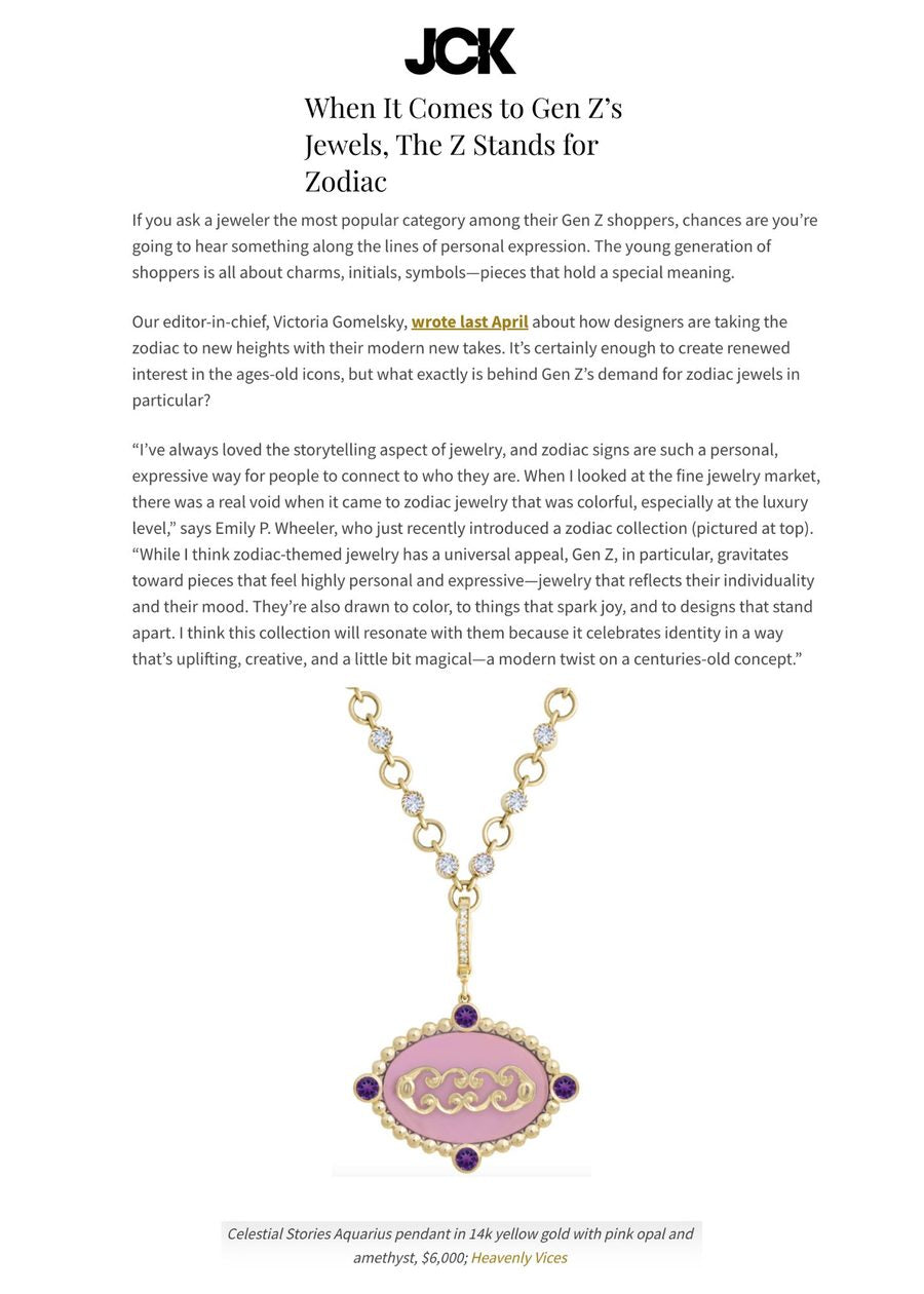 JCK: When It Comes to Gen Z’s Jewels, The Z Stands for Zodiac