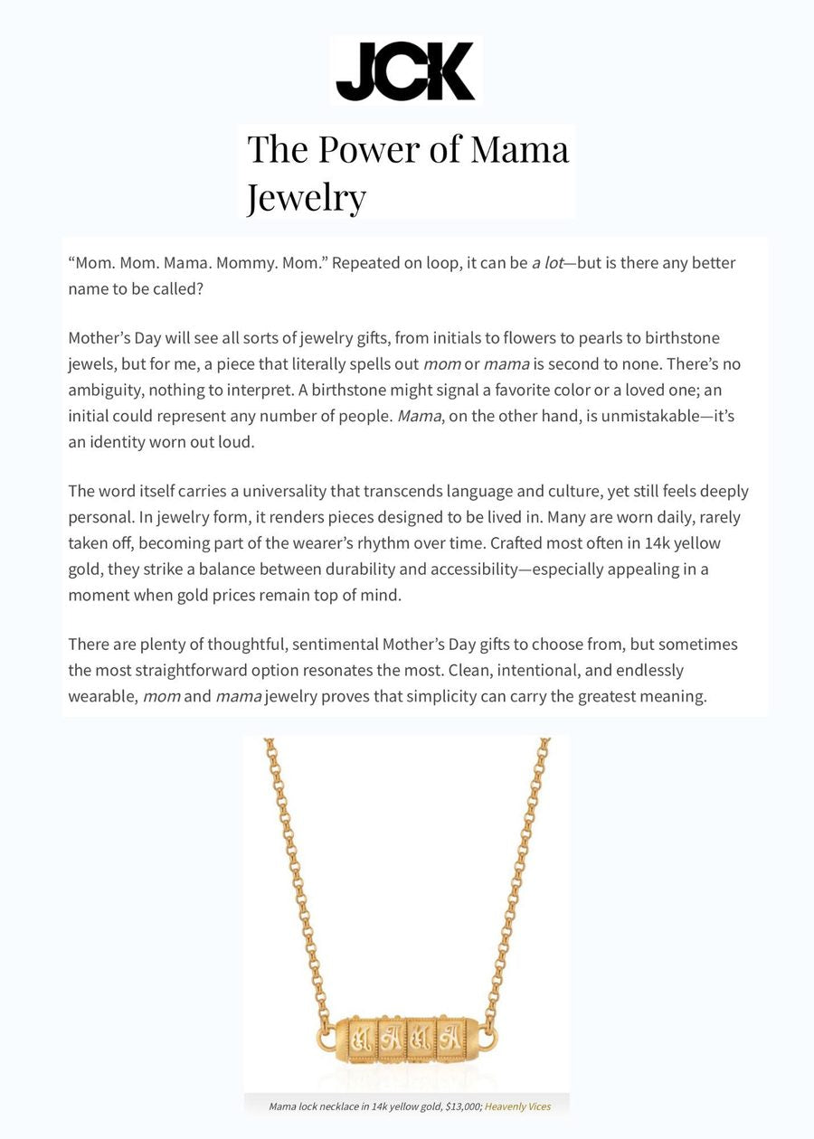JCK: The Power of Mama Jewelry