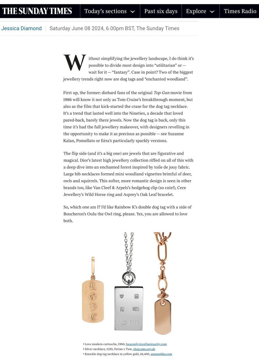 The Sunday Times: Jewellery trends for summer 2024: from utilitarian to fantasy