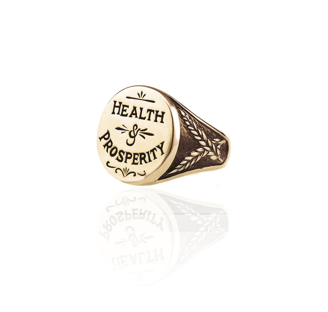 Health and Prosperity Signet Ring