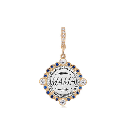Bespoke 14k, Sapphire & NSEW Diamond Marquis Bezel