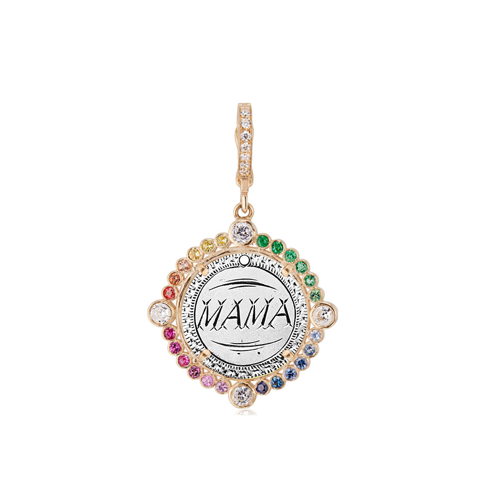 Bespoke 14k, Rainbow Sapphire & NSEW Diamond Bezel